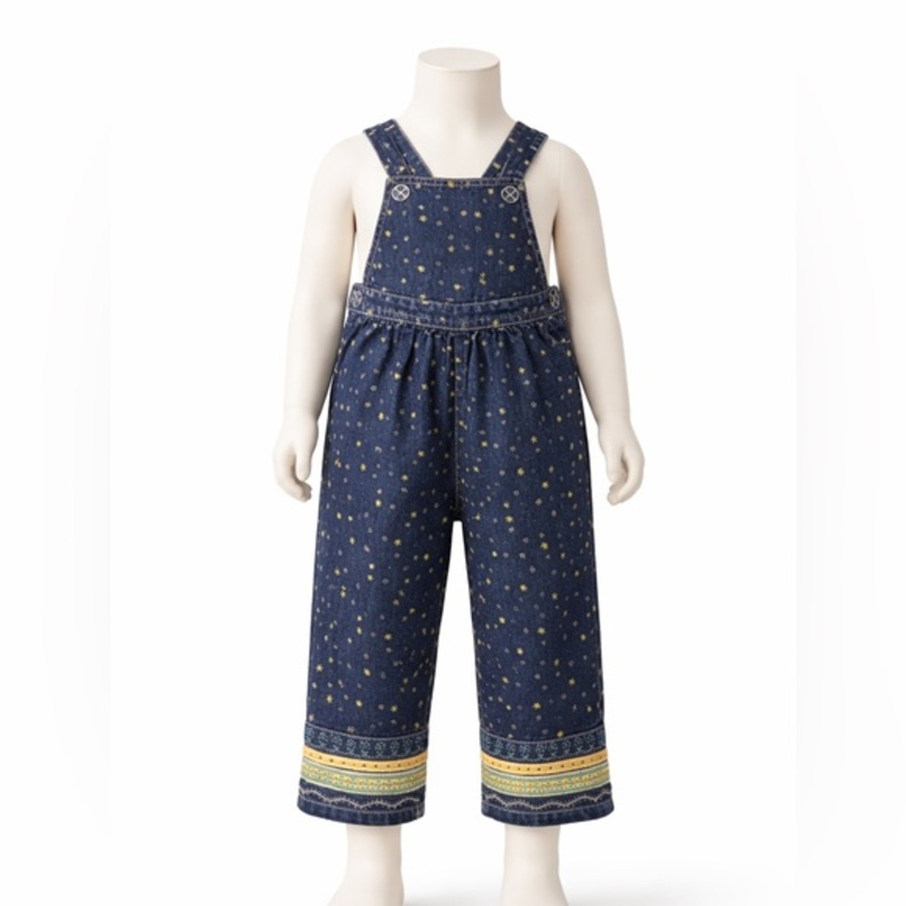 Vintage Gymboree Denim Overalls Floral Embroidered Y2K Baby 18-24M Girls